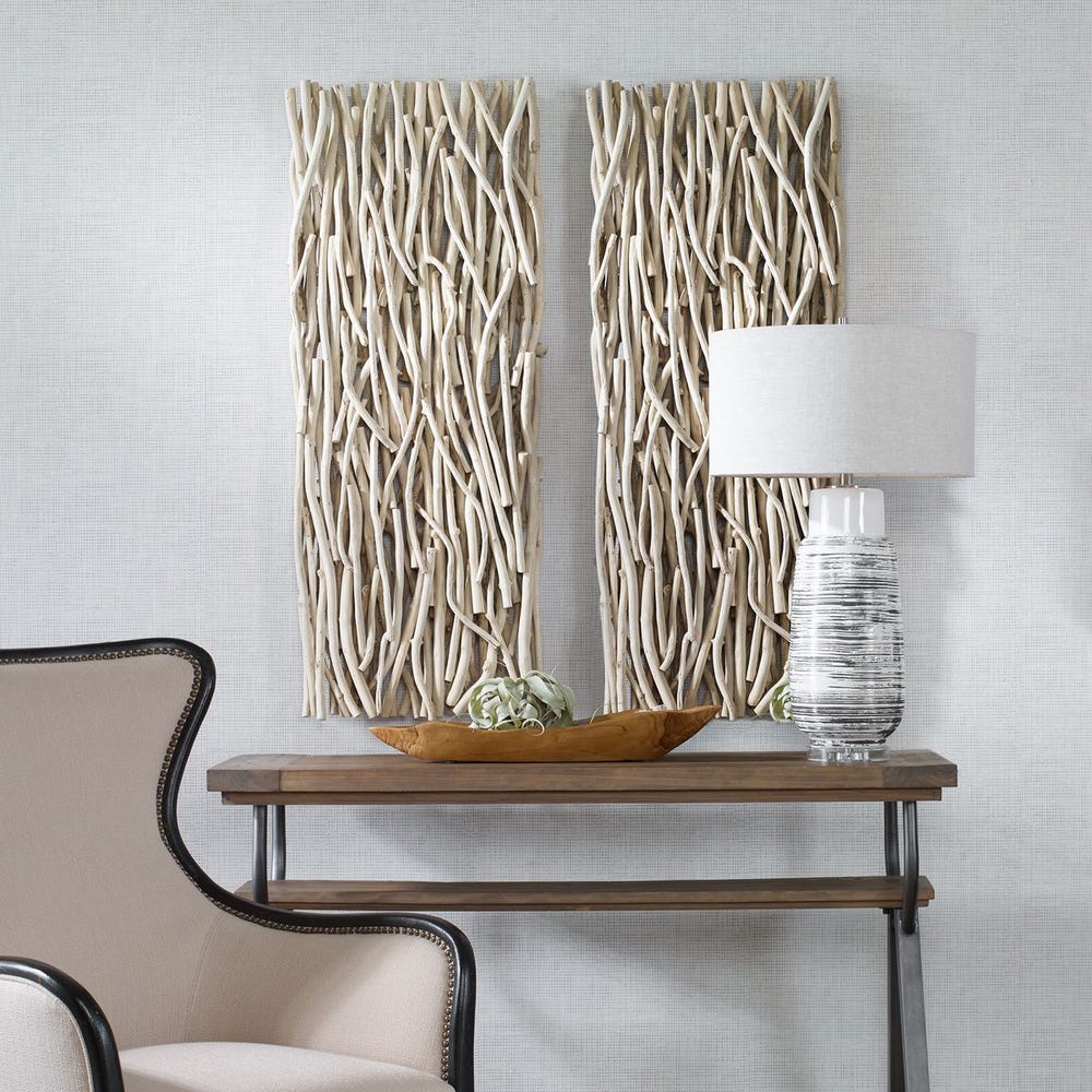 Gathered Teak Wood Wall Decor