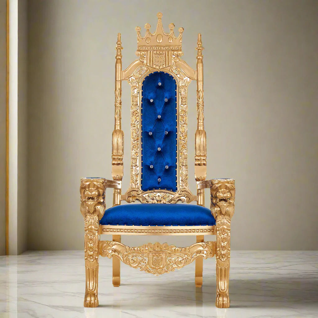 King David Crown Throne Chair - Velvet