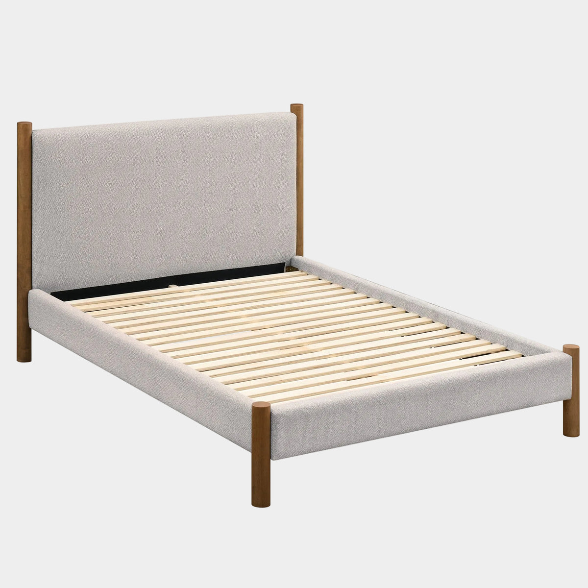 Zoran 54" Double Platform Bed in Mushroom and Walnut
