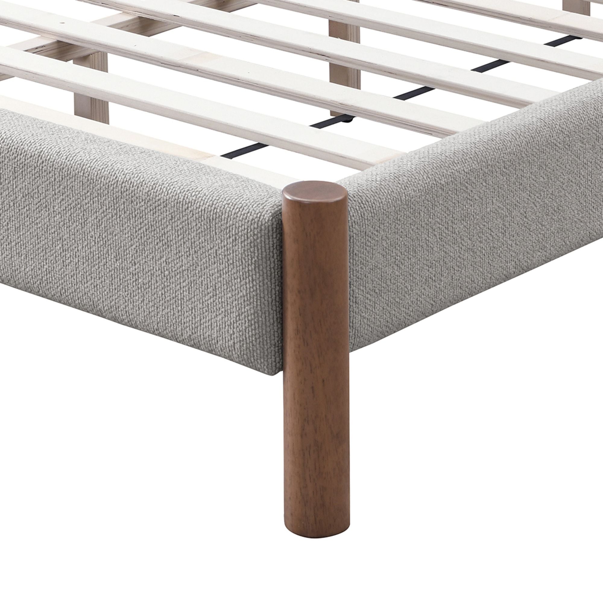 Zoran 78" King Platform Bed in Mushroom and Walnut