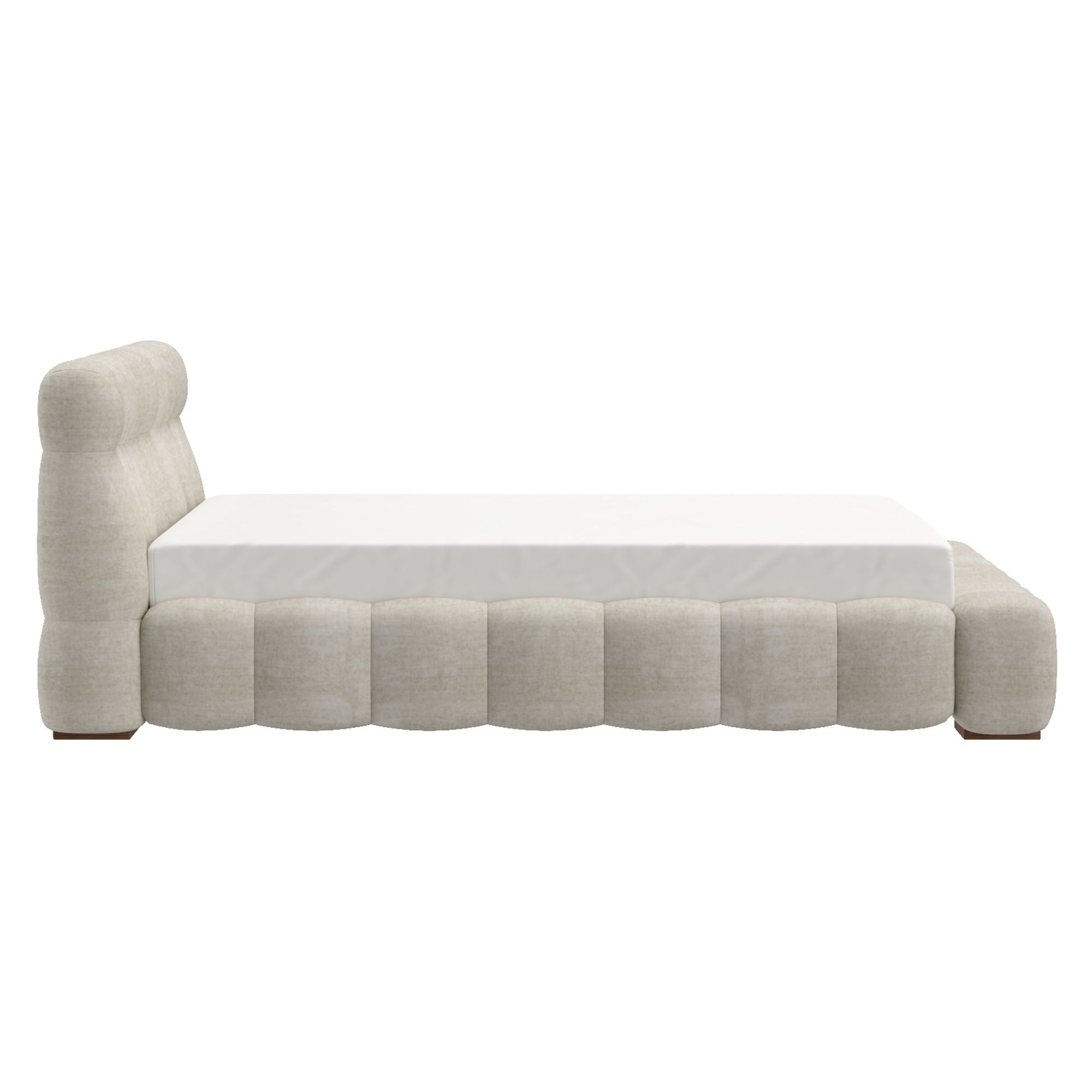 Pasha 78" King Platform Bed in Beige Pearl