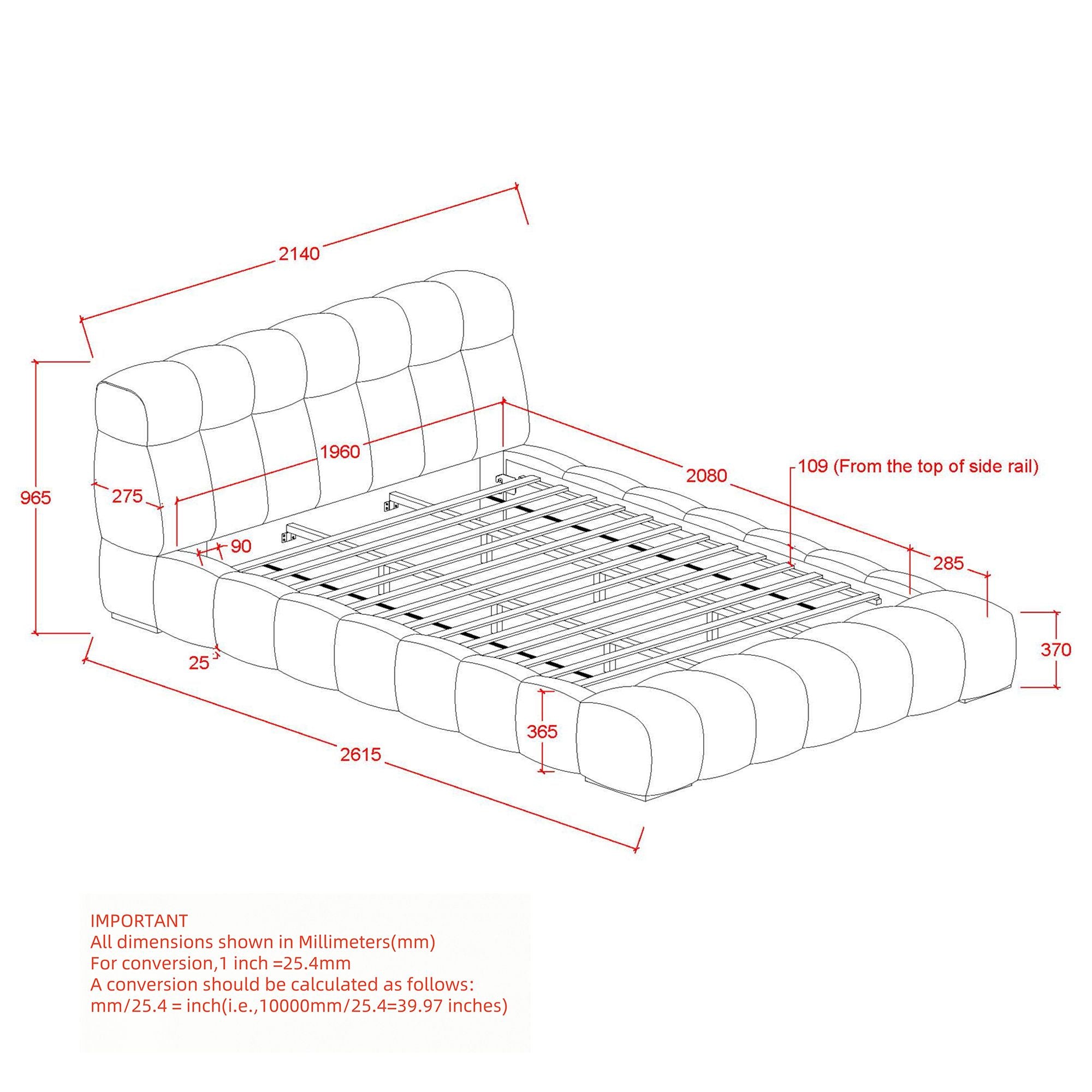 Pasha 78" King Platform Bed in Beige Pearl