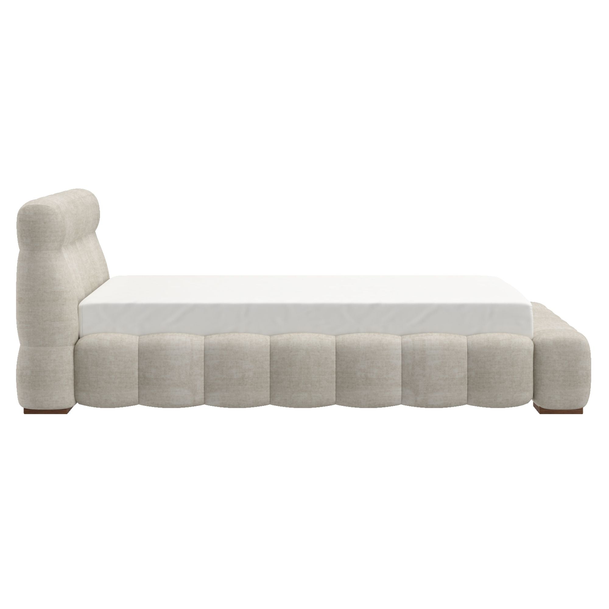 Pasha 60" Queen Platform Bed in Beige Pearl