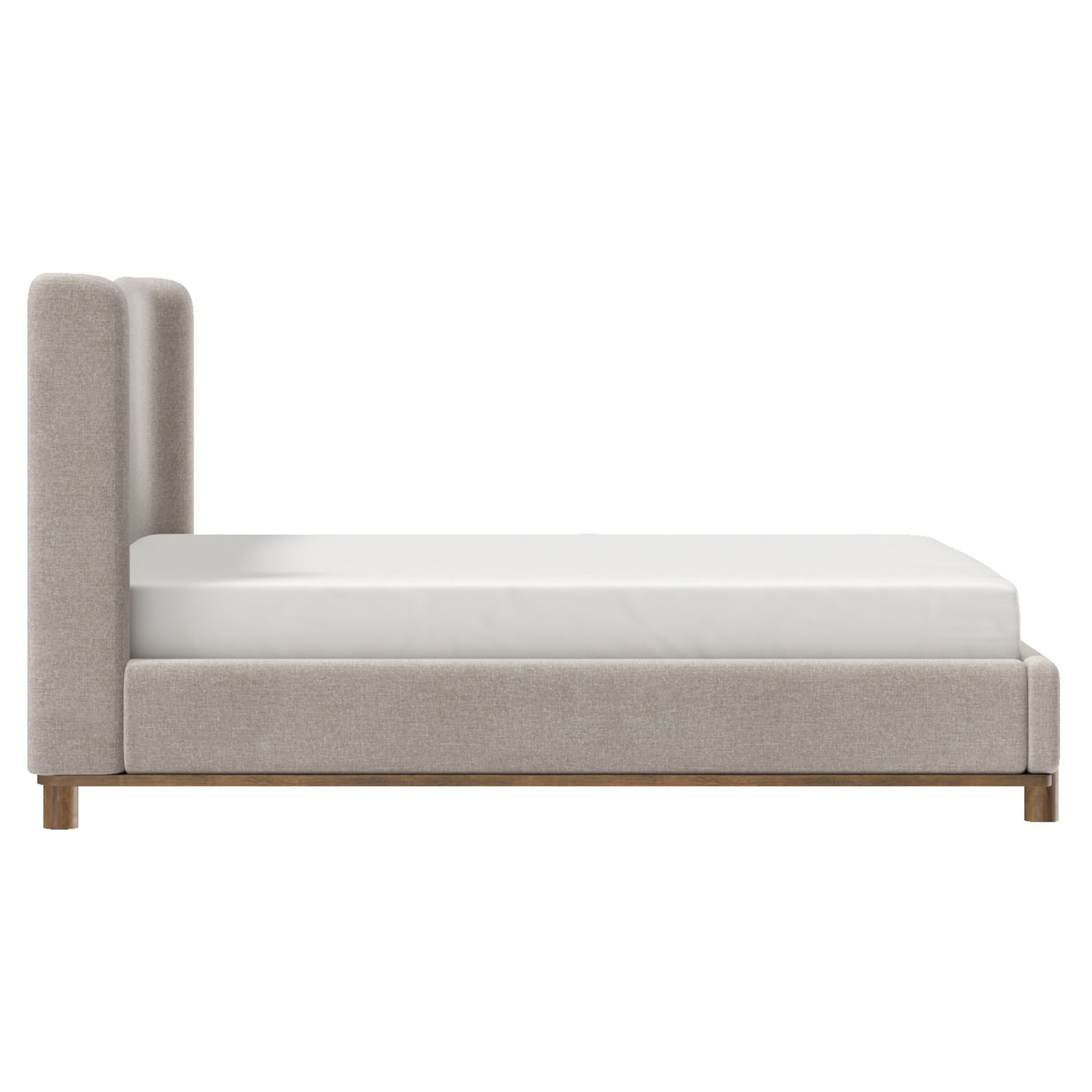Isadora 78" King Platform Bed in Dark Beige