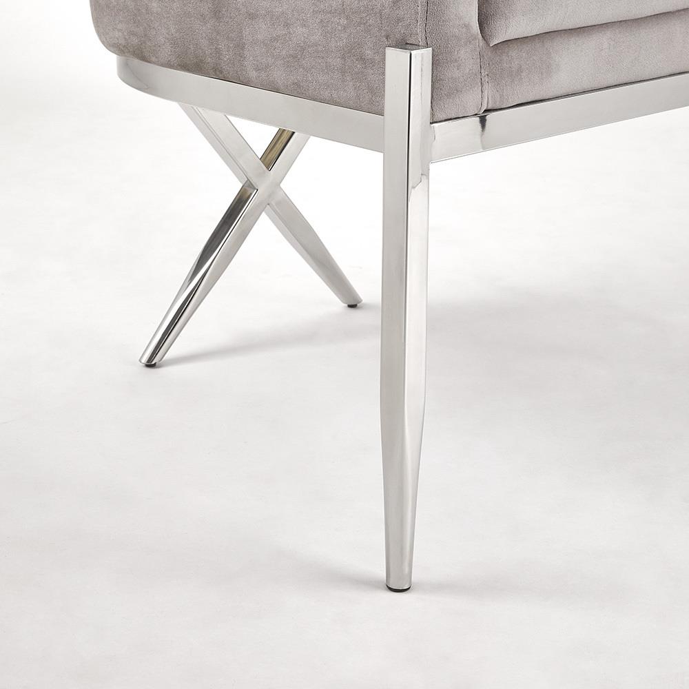 Fauteuil d'appoint Anton en velours gris