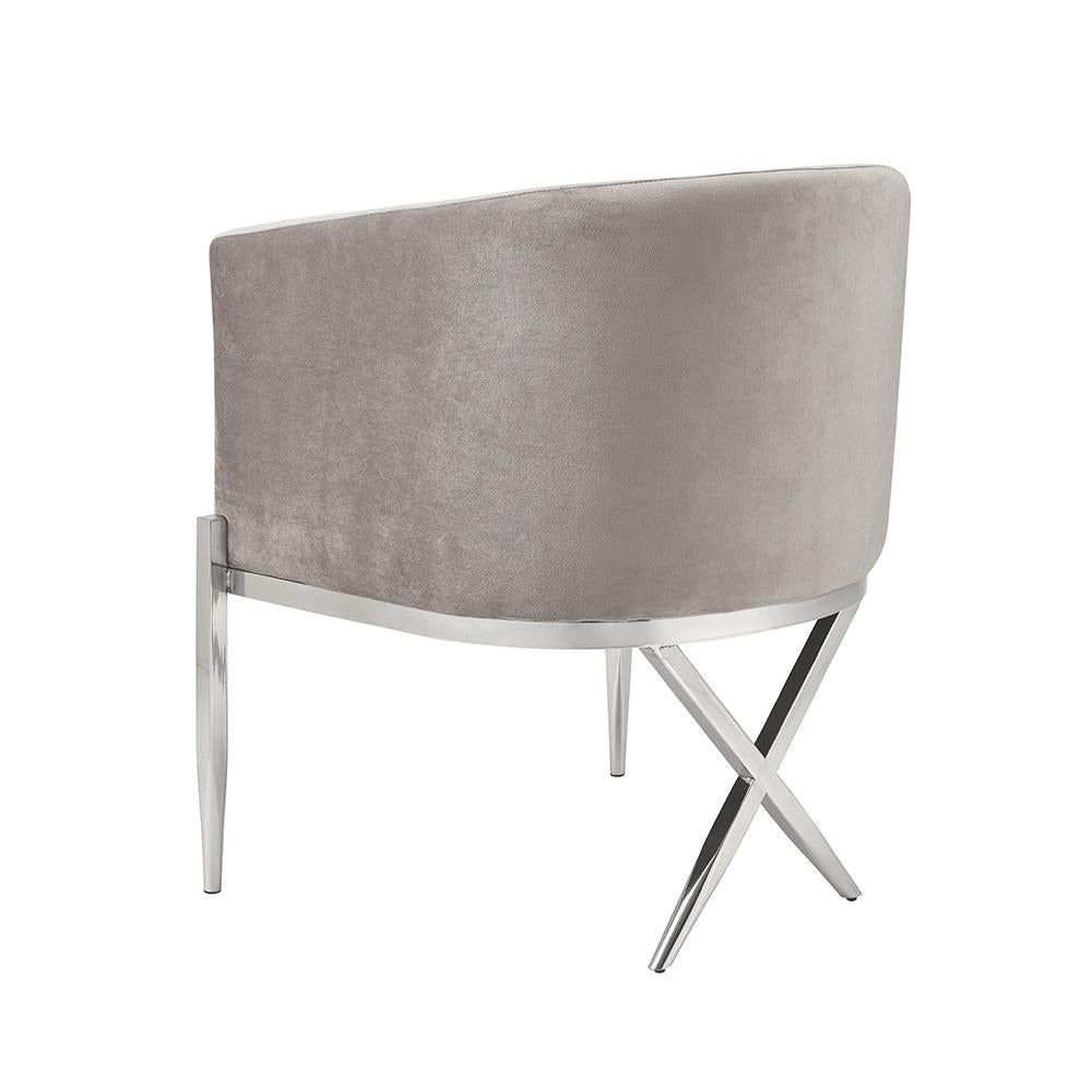 Fauteuil d'appoint Anton en velours gris