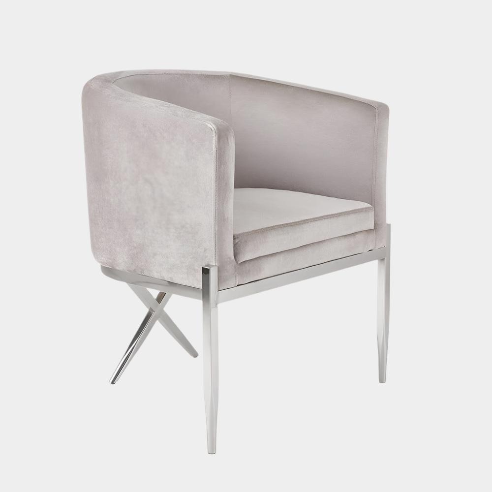 Anton Accent Chair Grey Velvet