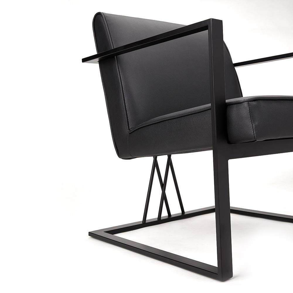 Fauteuil d'appoint Fairmont noir en similicuir noir