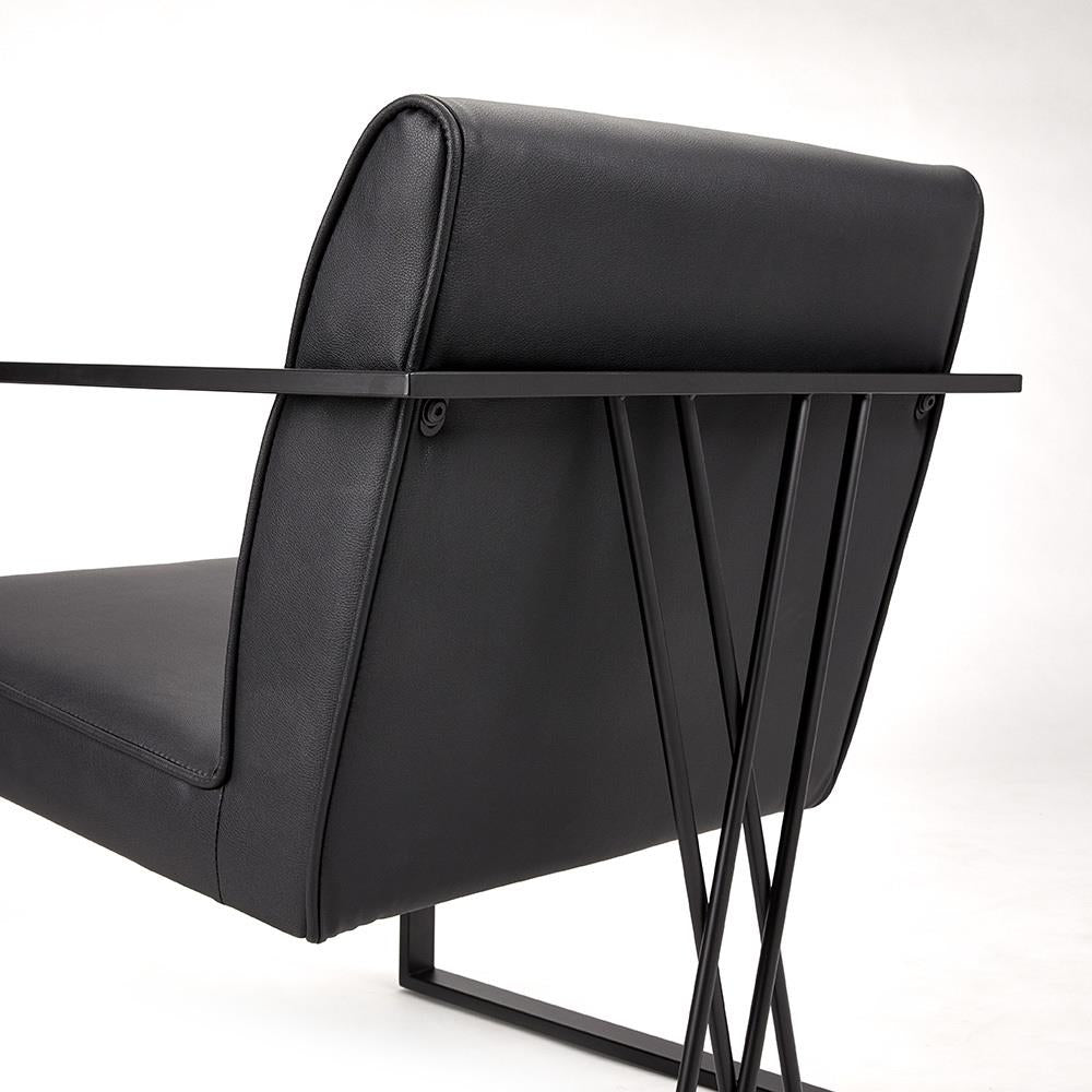 Fauteuil d'appoint Fairmont noir en similicuir noir