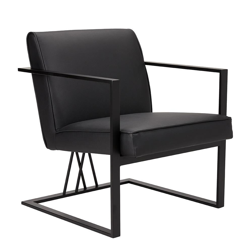 Fauteuil d'appoint Fairmont noir en similicuir noir