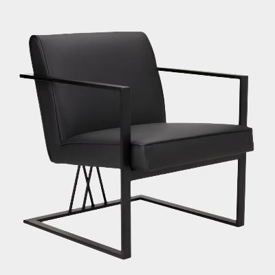 Fauteuil d'appoint Fairmont noir en similicuir noir