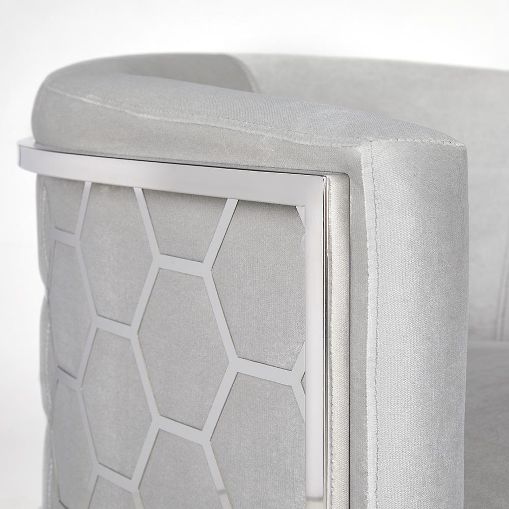 Honeycomb Chair Grey Velvet