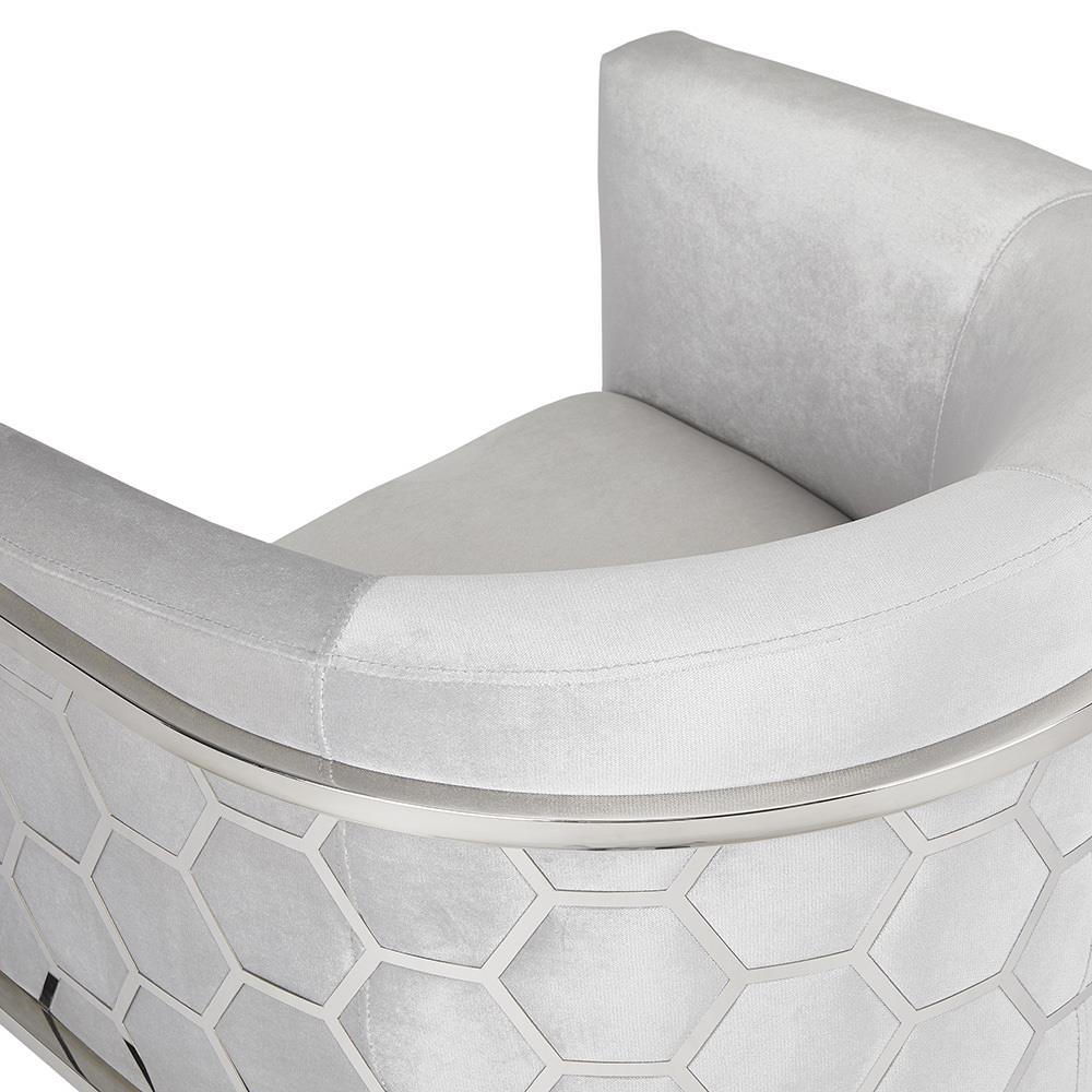 Honeycomb Chair Grey Velvet
