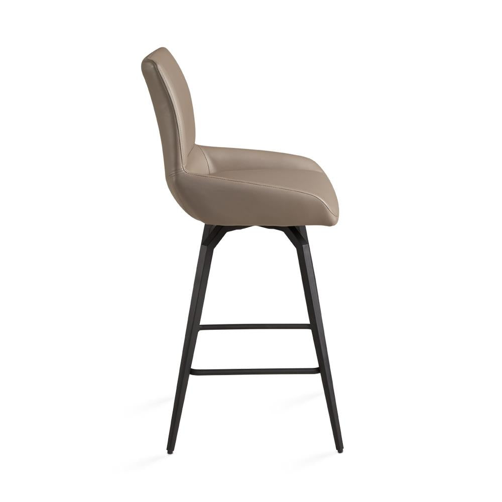 NONA Counter Chair Khaki fabric Black legs