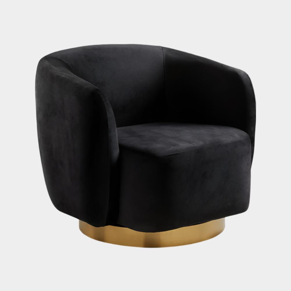 Fauteuil d'appoint Aspen Gold en velours noir