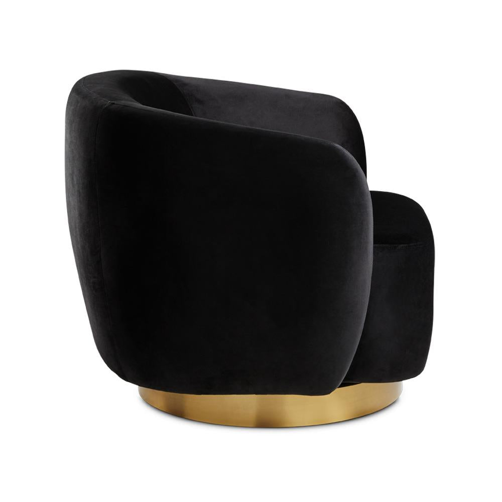 Fauteuil d'appoint Aspen Gold en velours noir