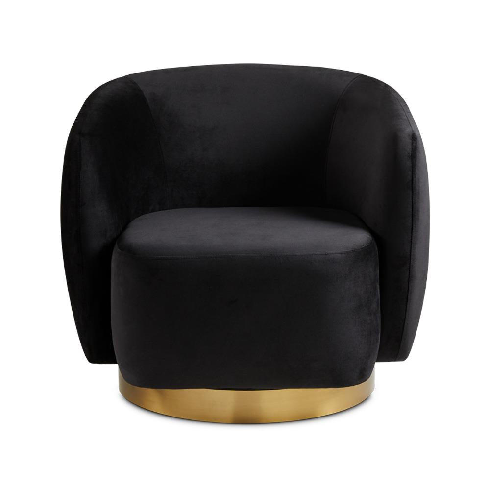 Fauteuil d'appoint Aspen Gold en velours noir