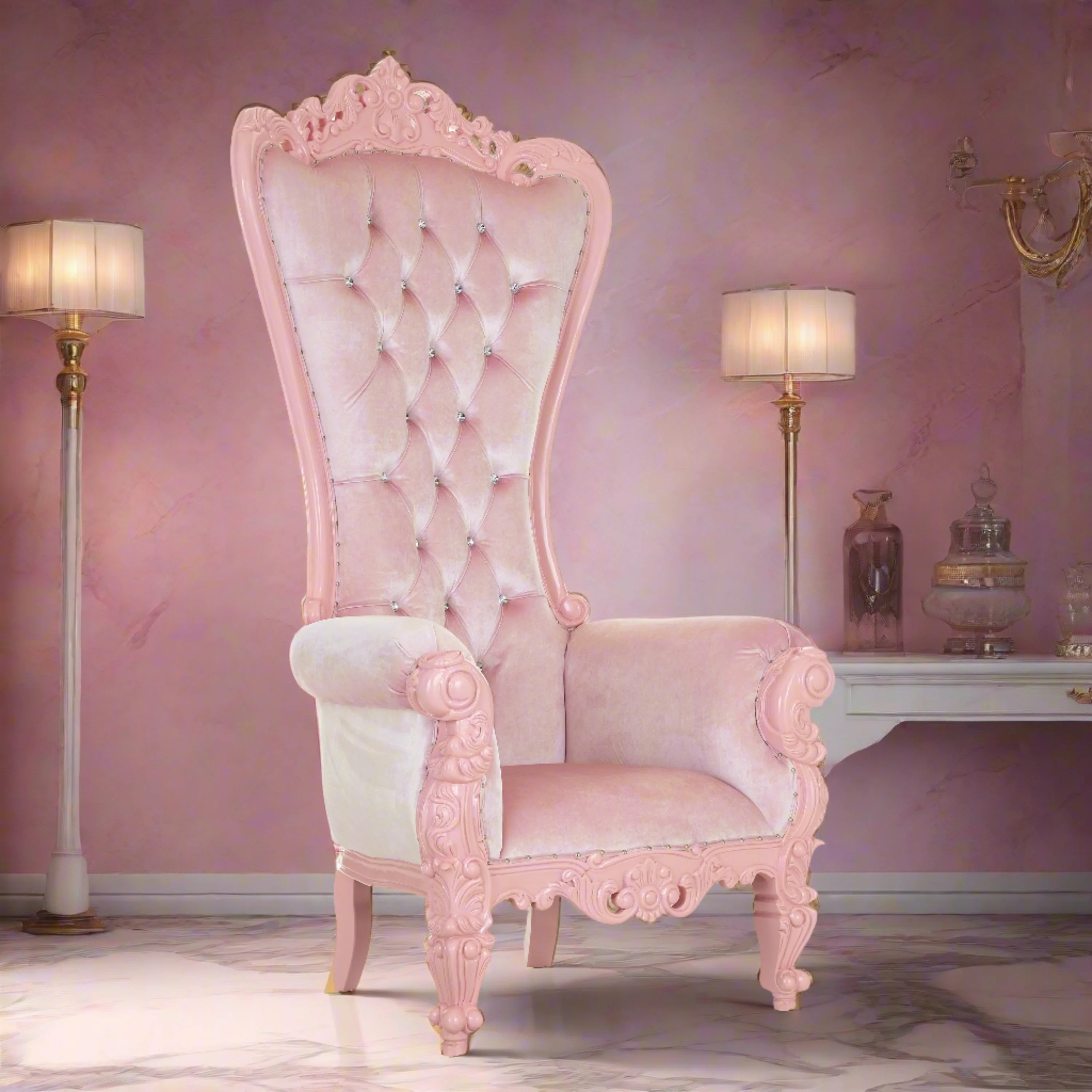 Chloe Throne Chair - Velvet
