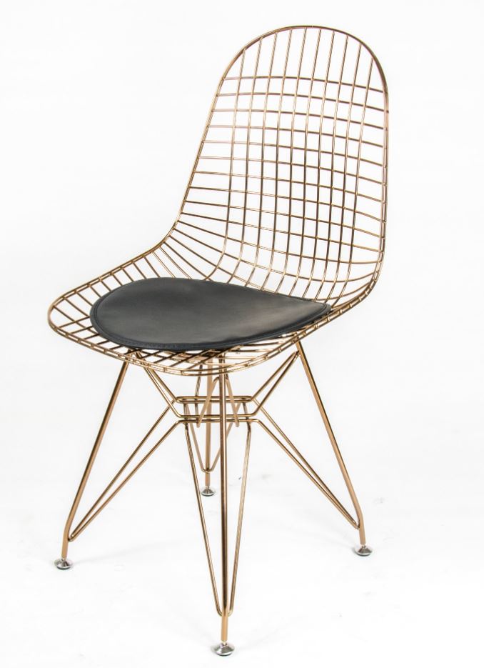 Chaise Eiffel en maille (Chrome/Or)