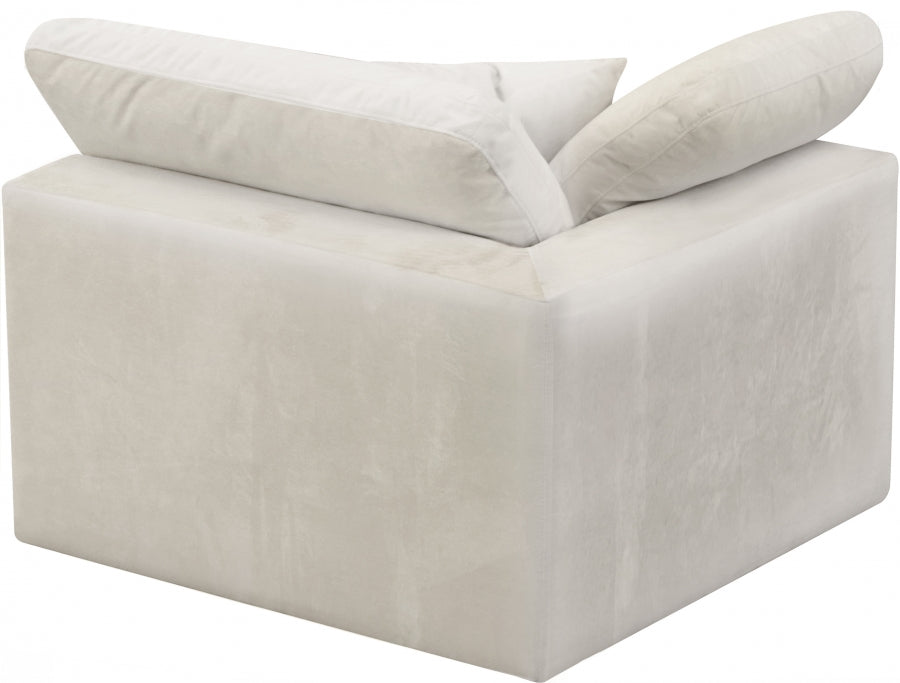 Cozy Velvet Upholstered Overstuffed Fiber Filled Comfort Comfort Corner Modular Chair