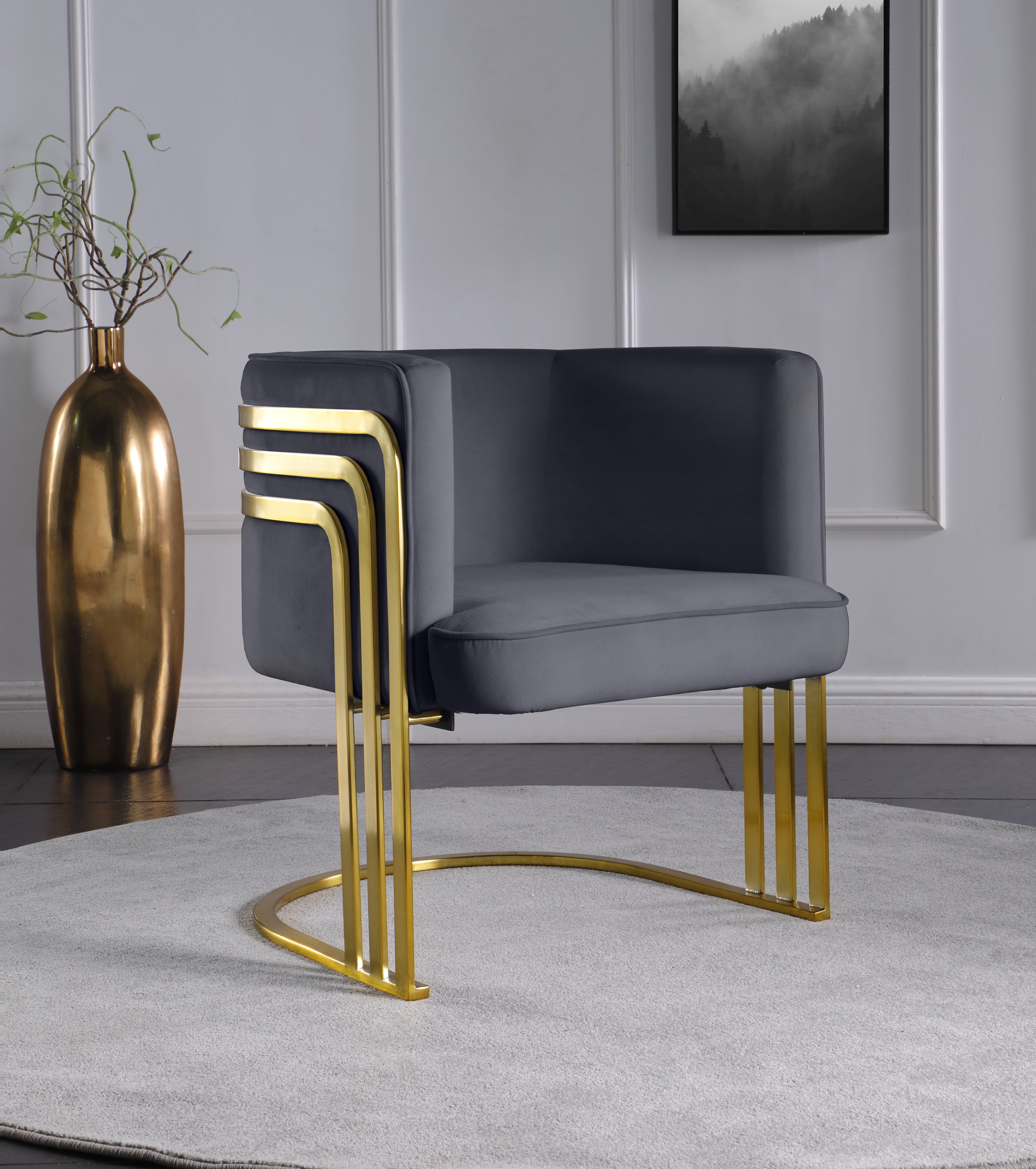 Fauteuil d'appoint rembourré en chenille Vivi