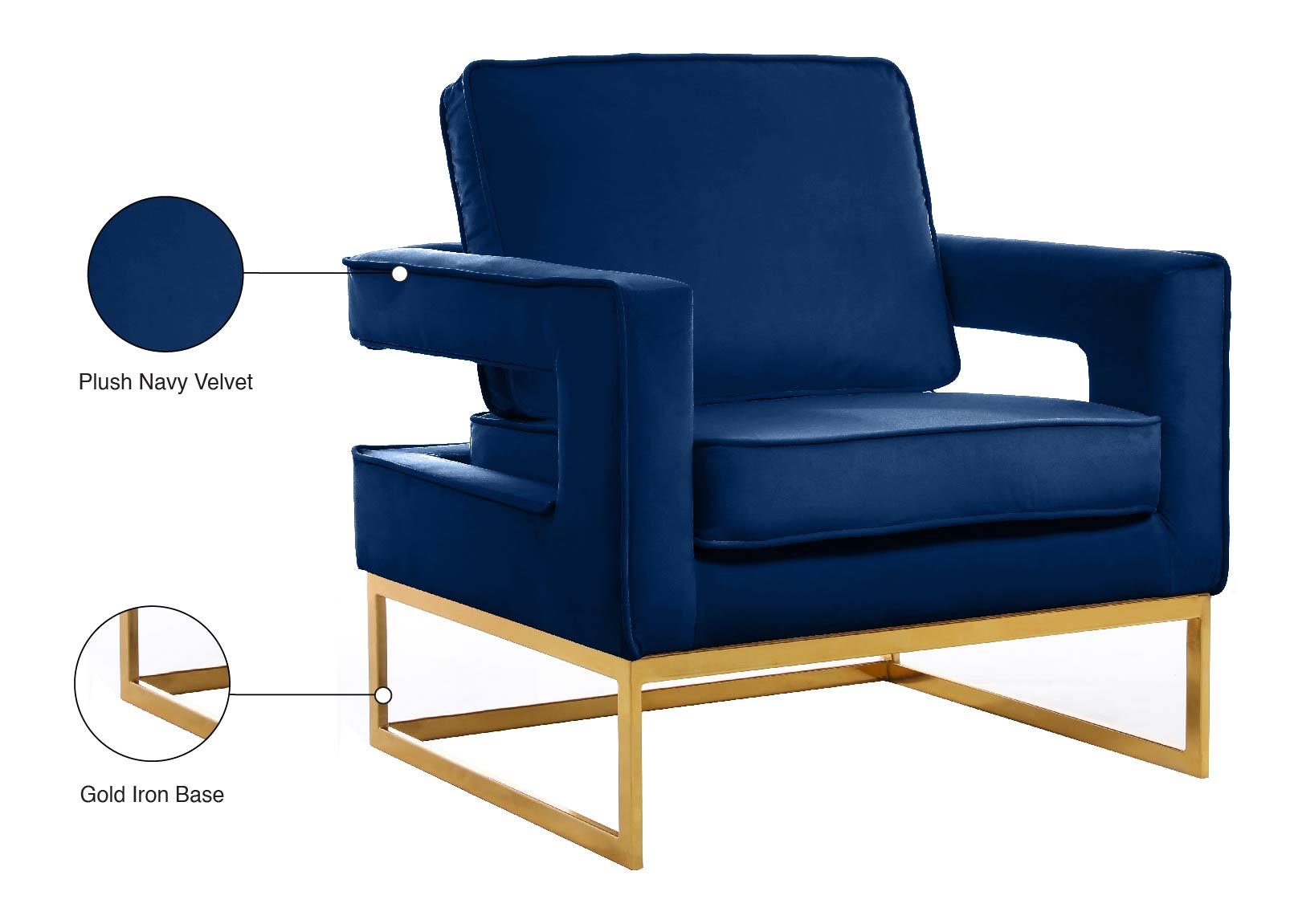 Fauteuil d'appoint rembourré en chenille Vivi