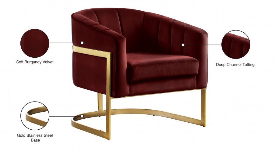 Fauteuil d'appoint rembourré en chenille Vivi