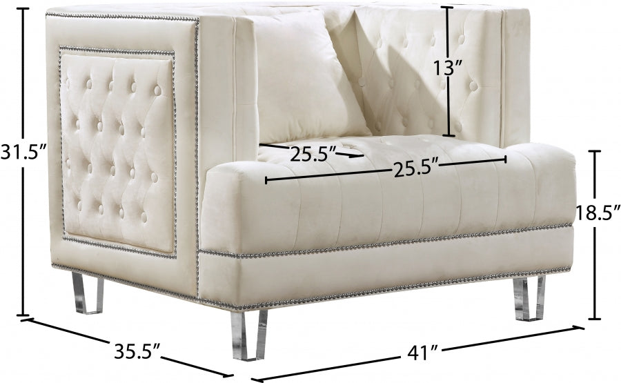 Fauteuil d'appoint rembourré en chenille Vivi
