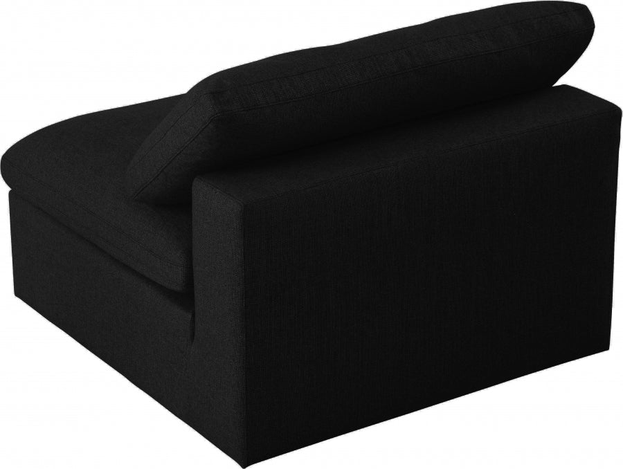 Serene Linen Textured Fabric Upholstered Deluxe Comfort Modular Armless Chair