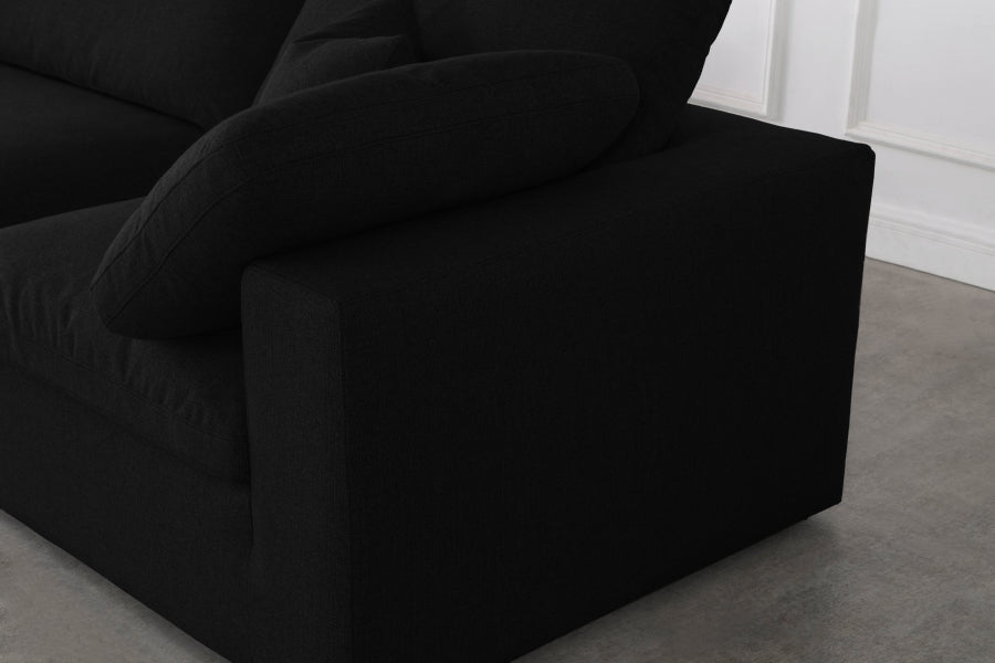 Serene Linen Textured Fabric Upholstered Deluxe Comfort Modular Corner Chair