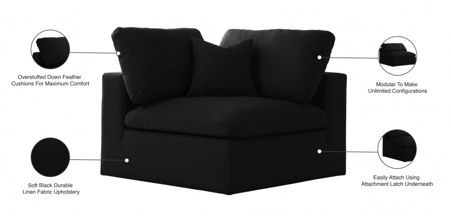 Serene Linen Textured Fabric Upholstered Deluxe Comfort Modular Corner Chair