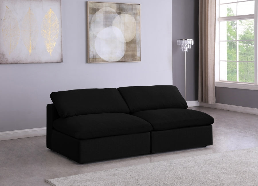 Canapé modulaire sans accoudoirs de luxe en tissu texturé Serene Linen