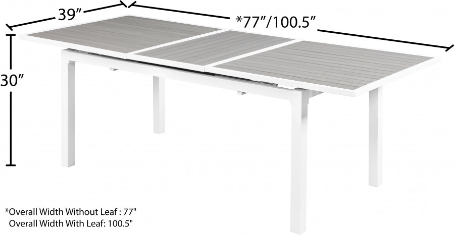 Nizuc 77" Aluminum Outdoor Patio Extendable Dining Table