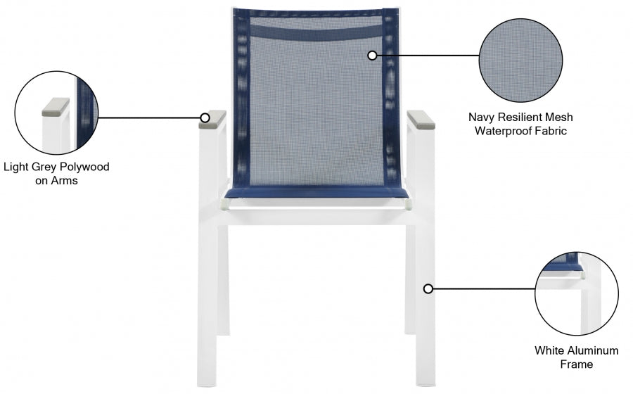 Nizuc Mesh Water Resistant Fabric Outdoor Patio Dining Arm Chair