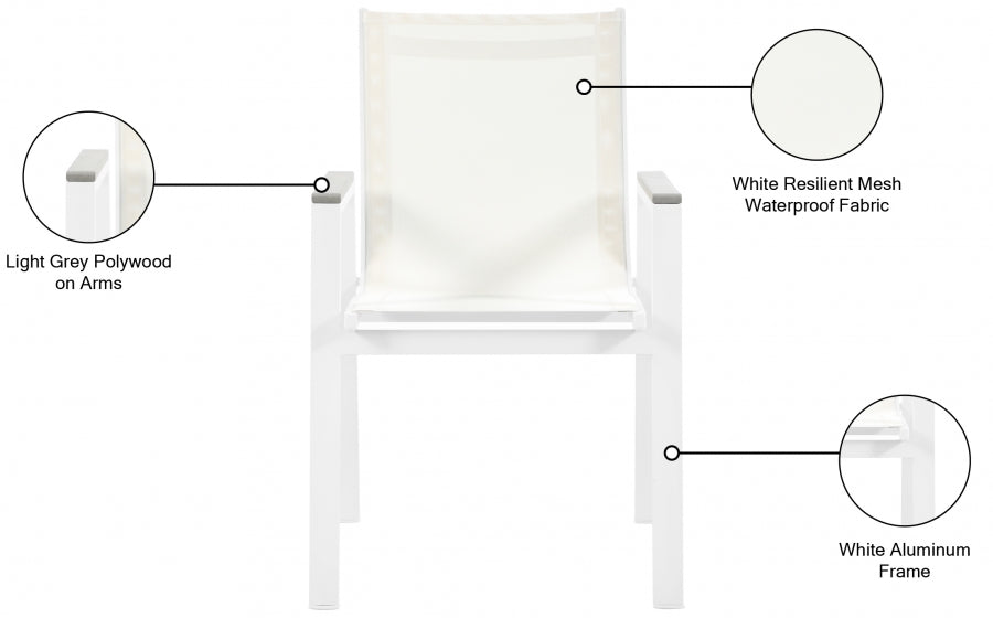 Nizuc Mesh Water Resistant Fabric Outdoor Patio Dining Arm Chair