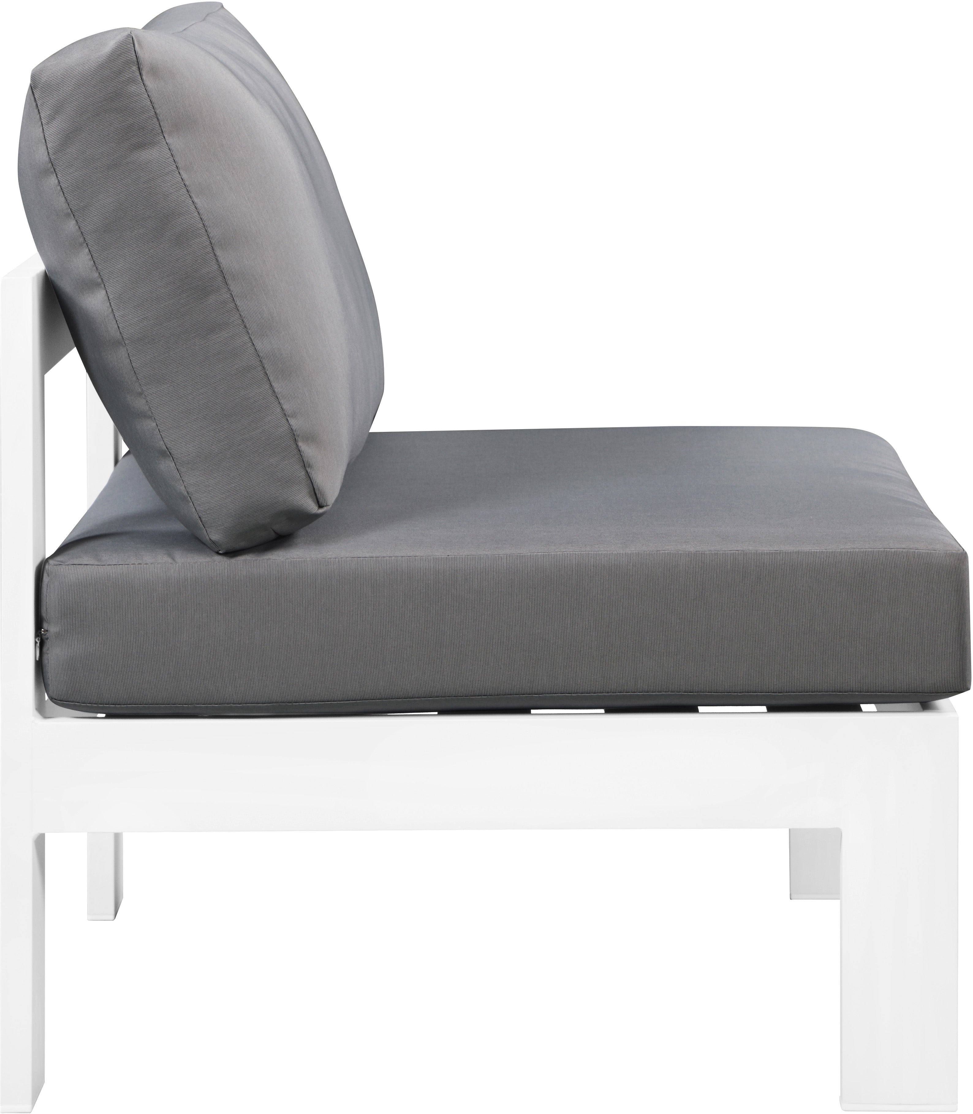 Chaise modulaire sans accoudoirs en aluminium pour patio extérieur Nizuc