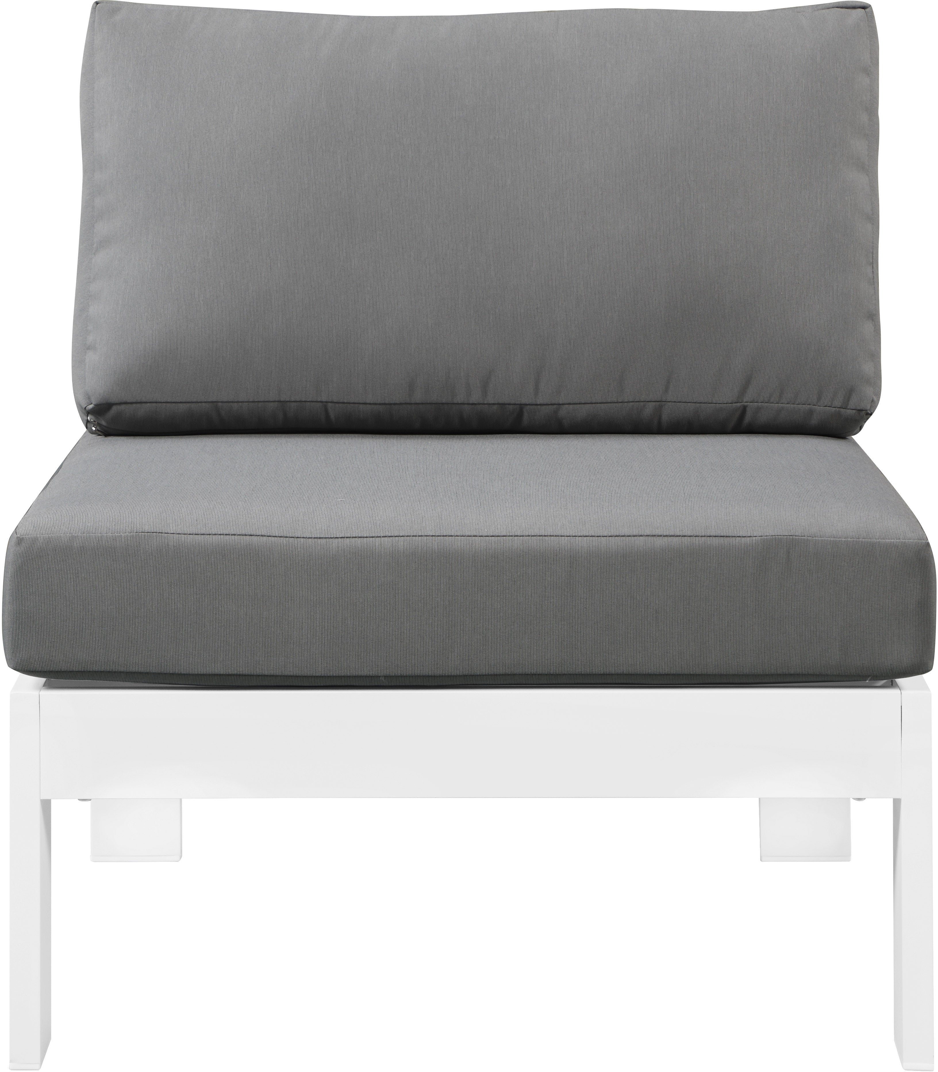 Chaise modulaire sans accoudoirs en aluminium pour patio extérieur Nizuc