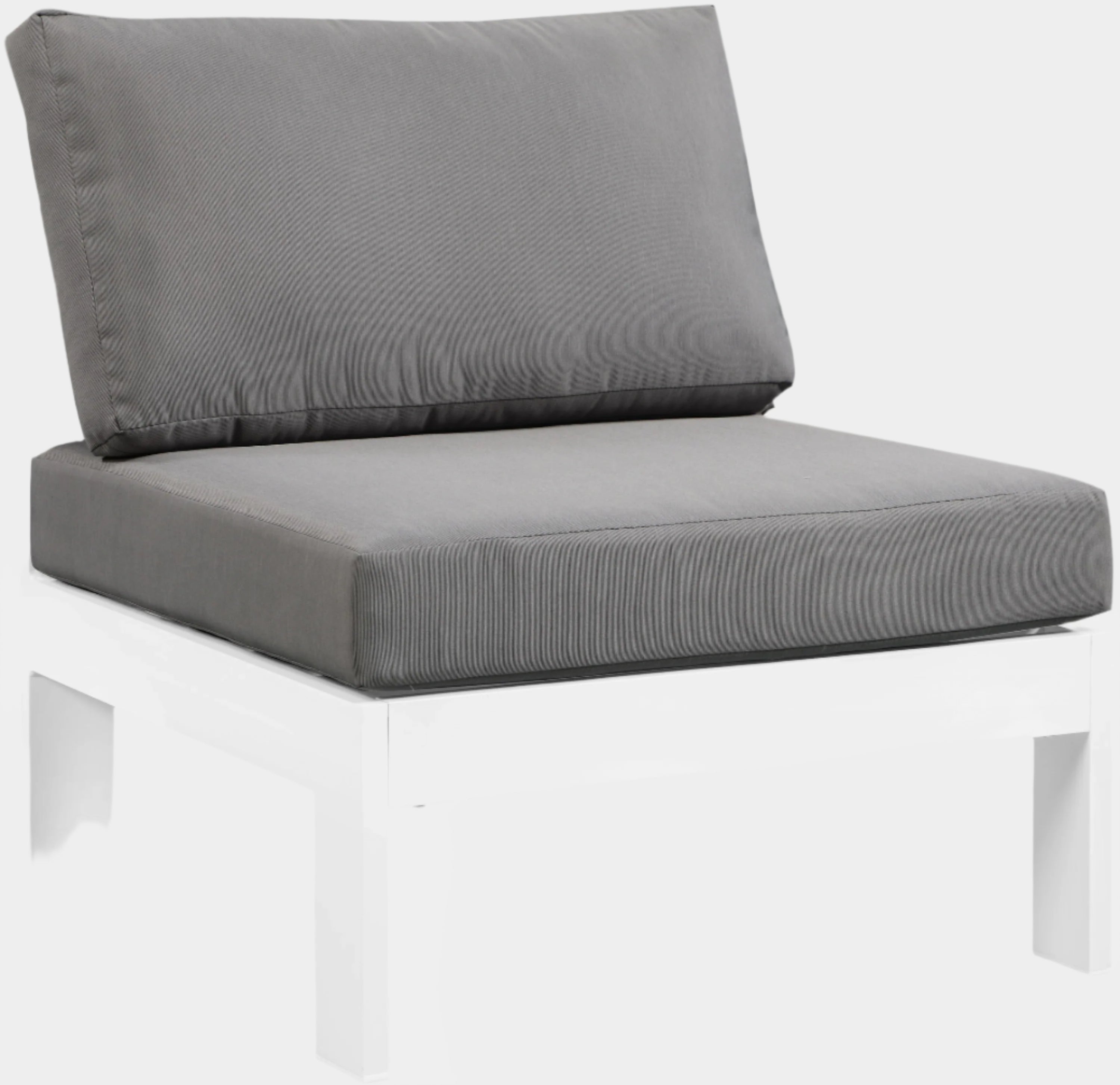 Chaise modulaire sans accoudoirs en aluminium pour patio extérieur Nizuc