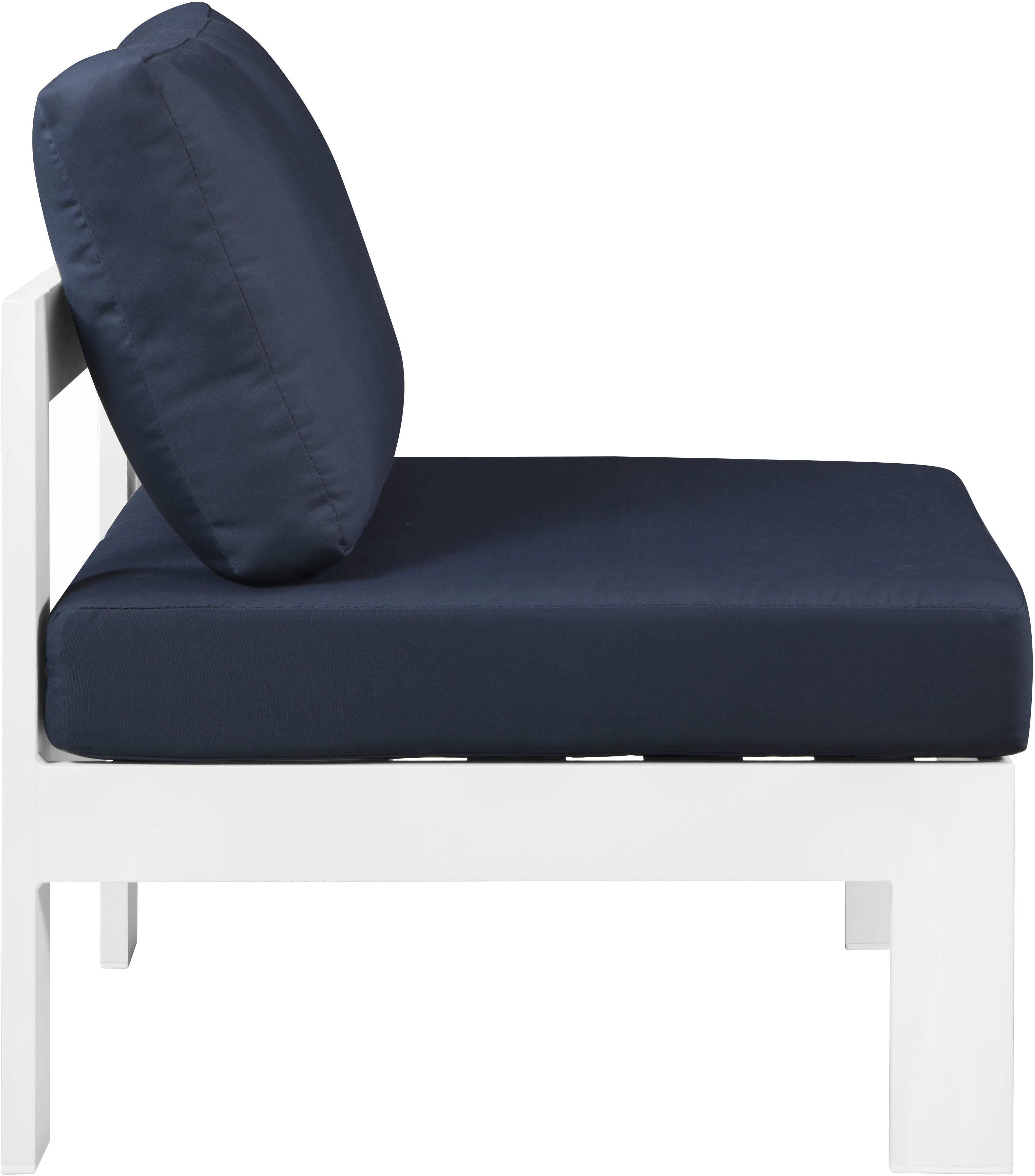 Chaise modulaire sans accoudoirs en aluminium pour patio extérieur Nizuc