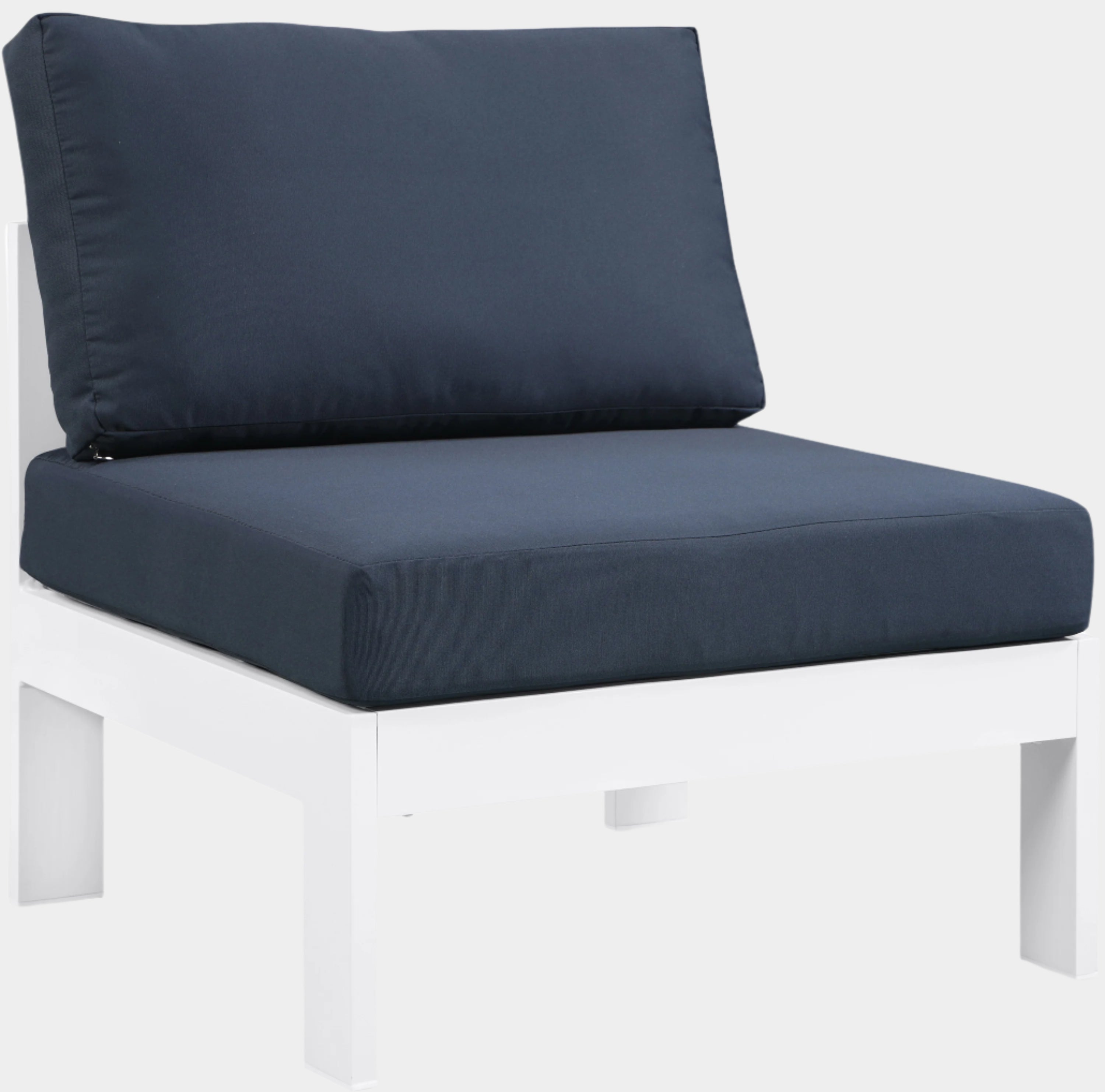 Chaise modulaire sans accoudoirs en aluminium pour patio extérieur Nizuc