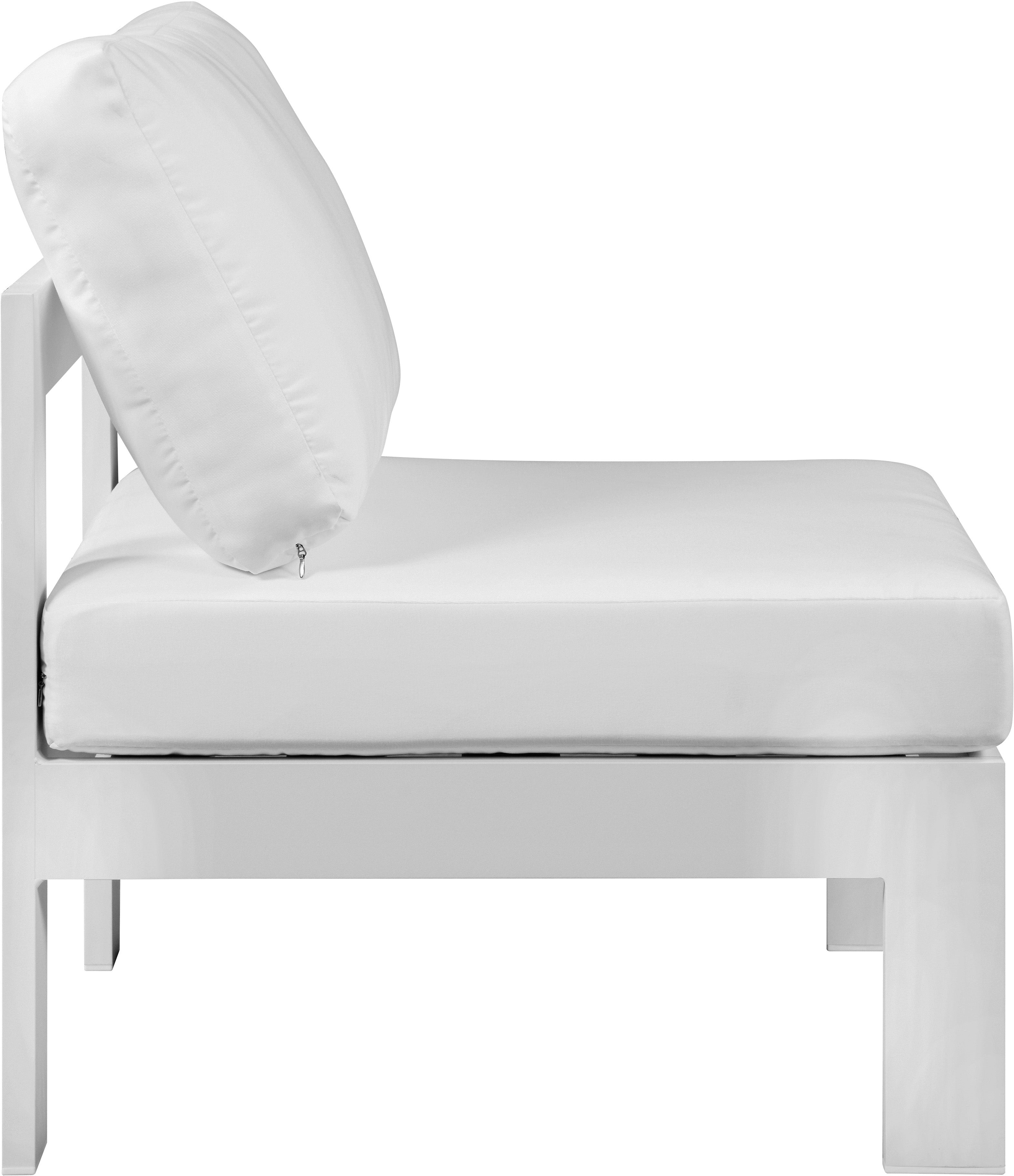Chaise modulaire sans accoudoirs en aluminium pour patio extérieur Nizuc
