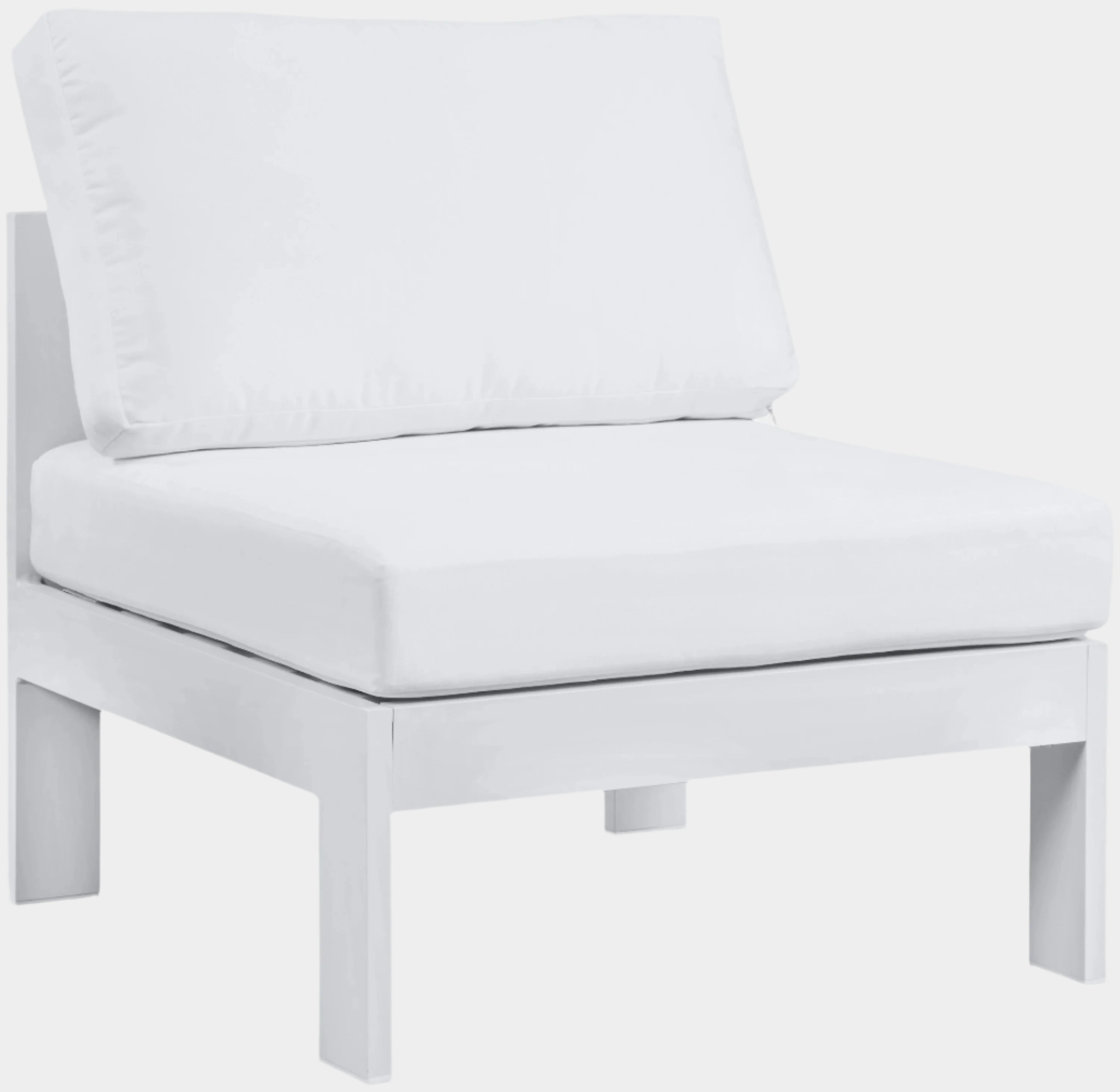 Nizuc Water Resistant Fabric Upholstered Outdoor Patio Modular Armless Chair