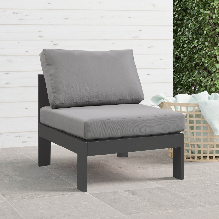 Nizuc Water Resistant Fabric Upholstered Outdoor Patio Modular Armless Chair
