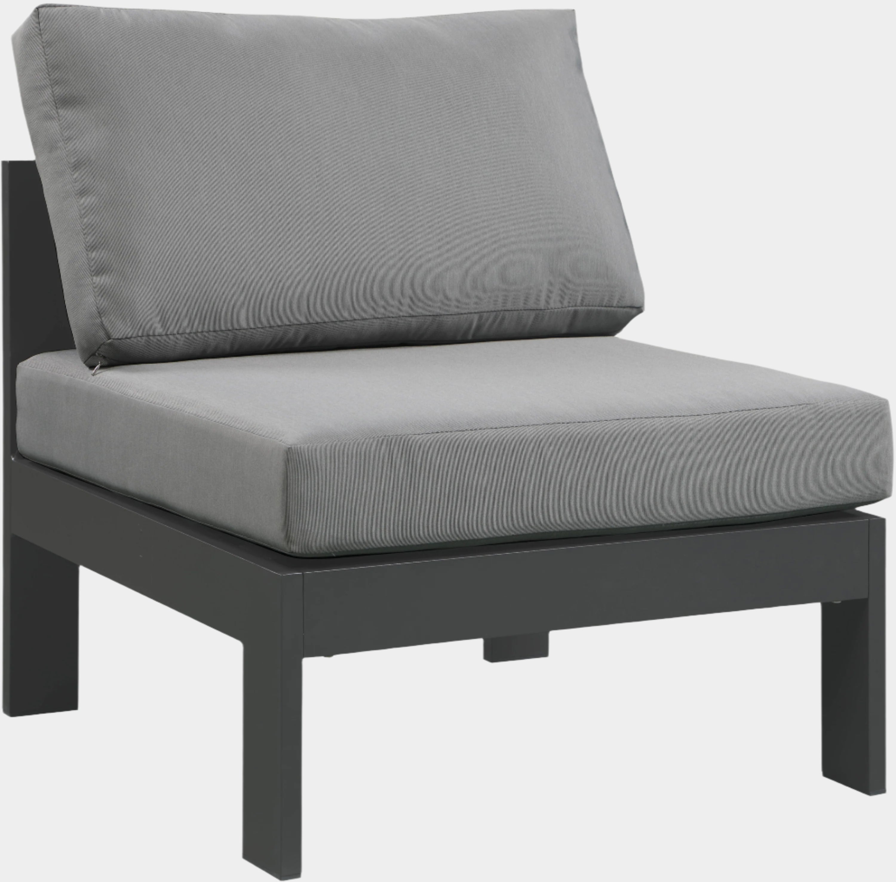 Nizuc Water Resistant Fabric Upholstered Outdoor Patio Modular Armless Chair