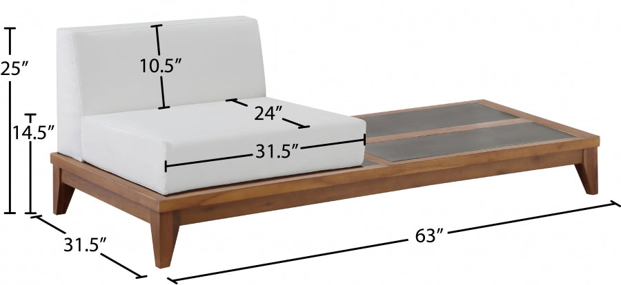 Chaise longue en tissu Orian Teddy