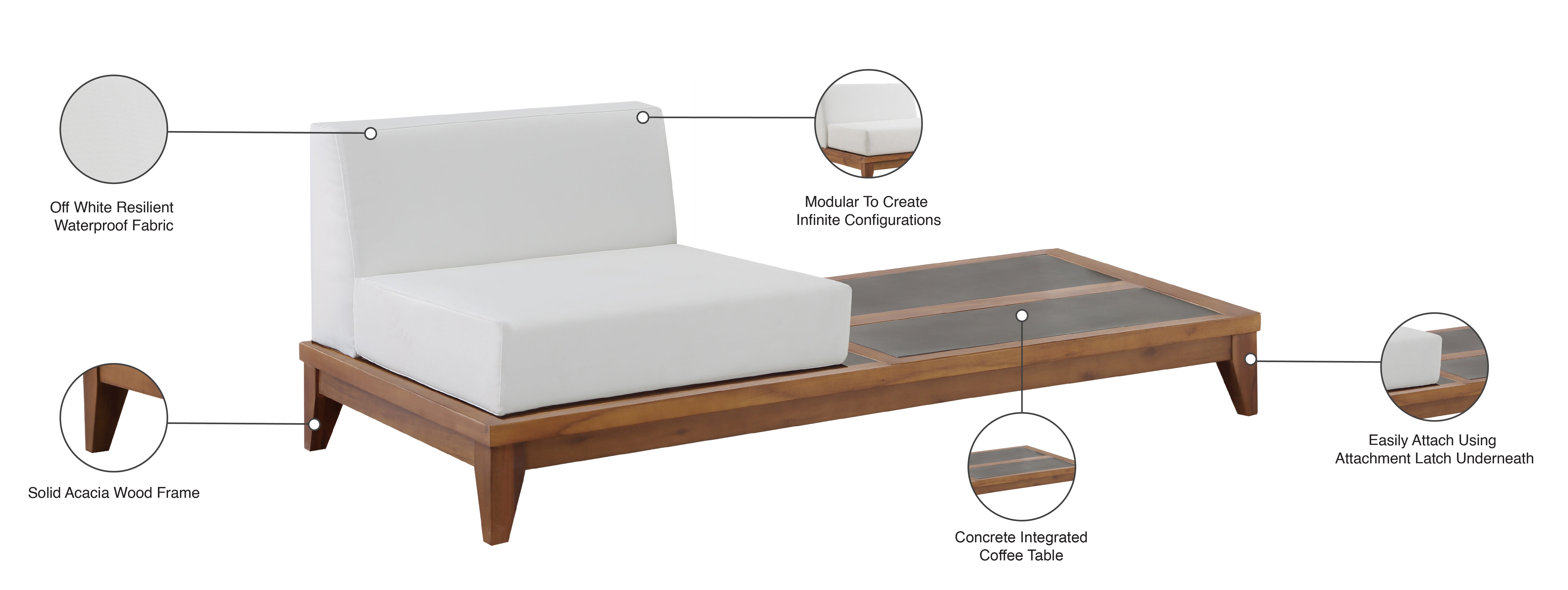 Chaise longue en tissu Orian Teddy