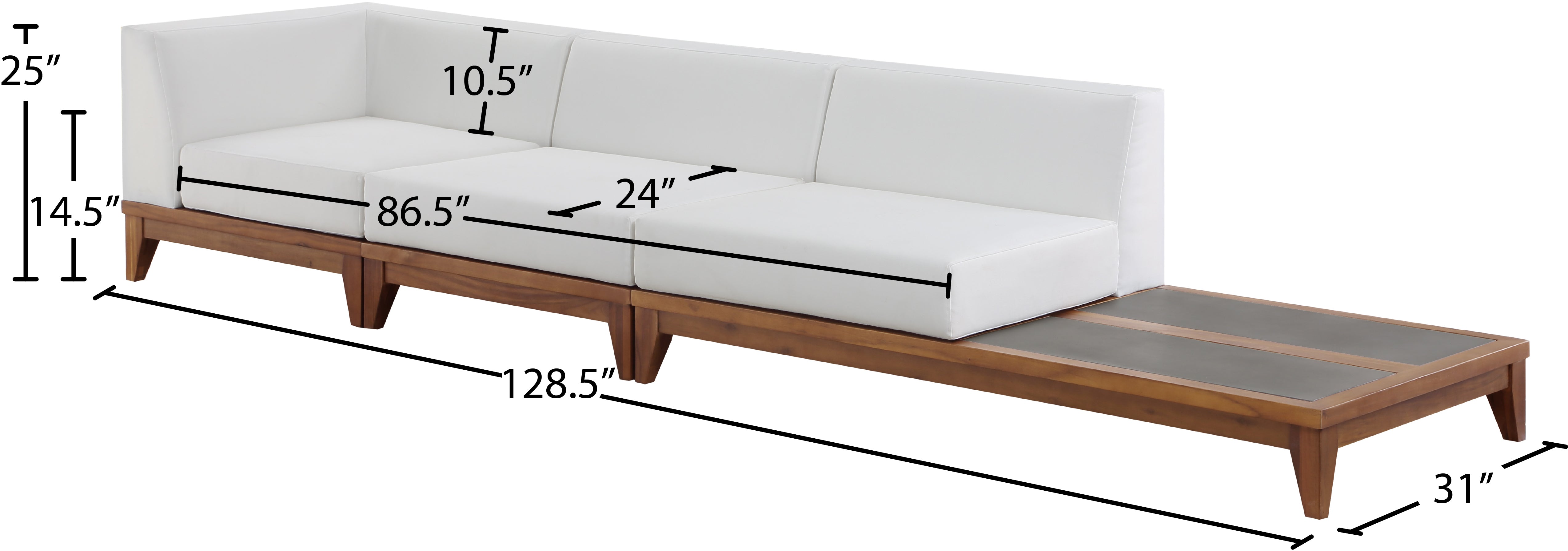 Chaise longue en tissu Orian Teddy