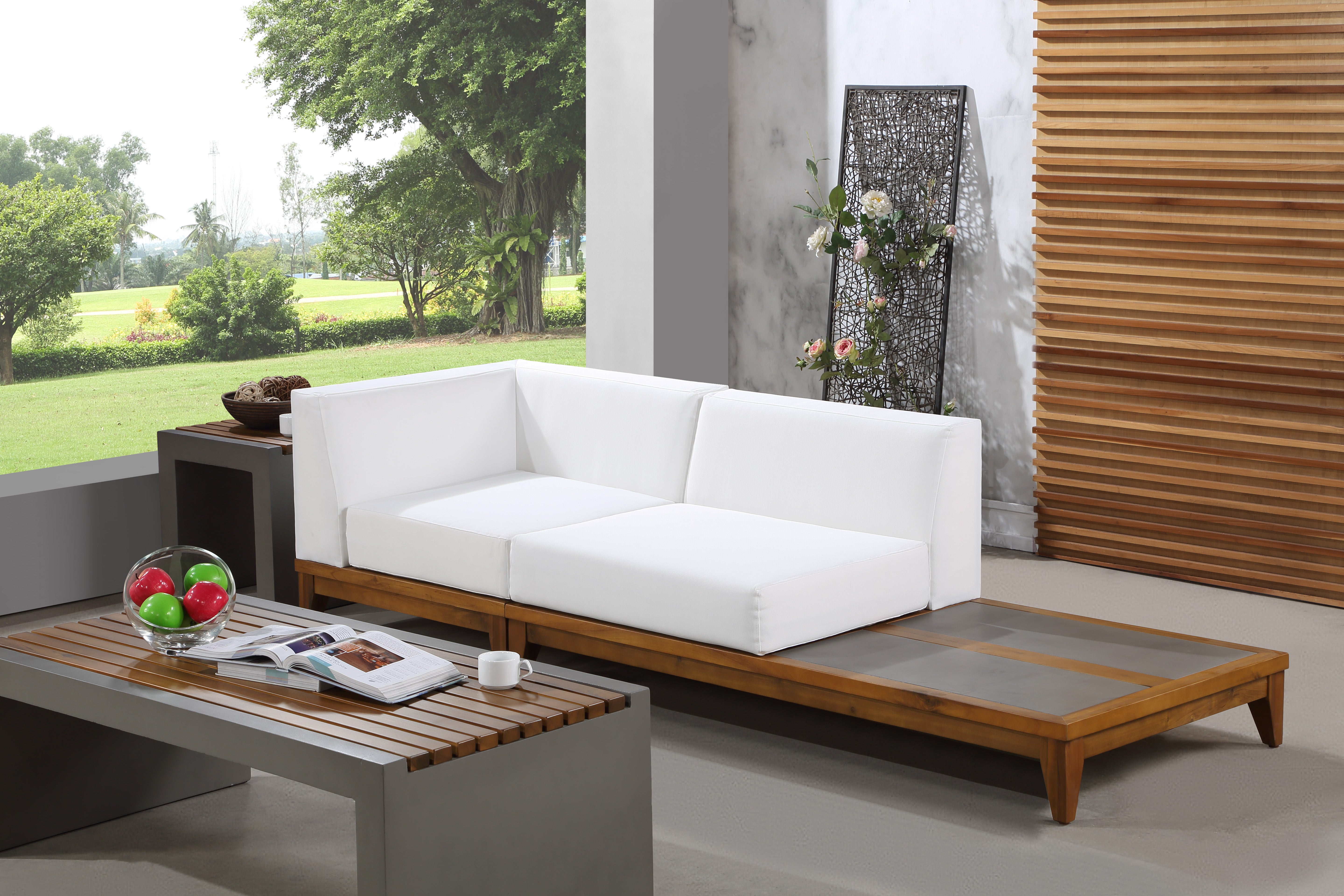 Chaise longue en tissu Orian Teddy