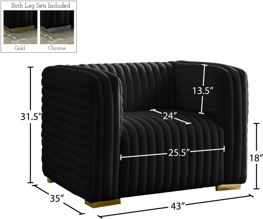 Fauteuil d'appoint rembourré en chenille Vivi