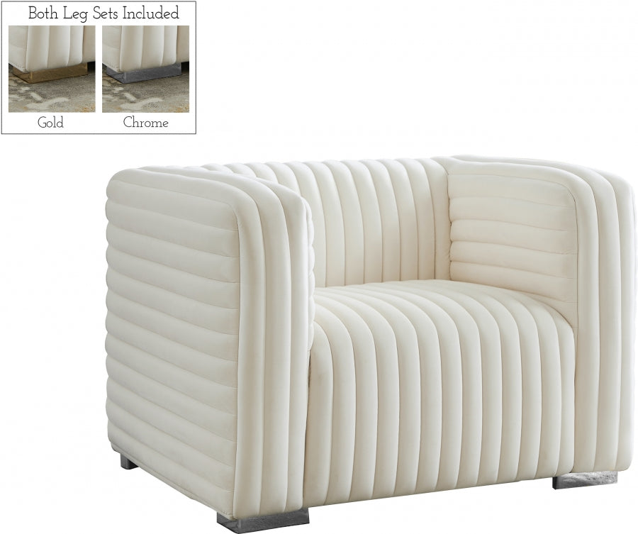 Fauteuil d'appoint rembourré en chenille Vivi